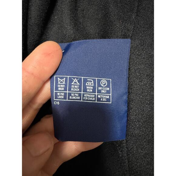 Vintage Burberrys Wool Trench Coat NovaCheck Liner Black Size 6 Long - Picture 6 of 16